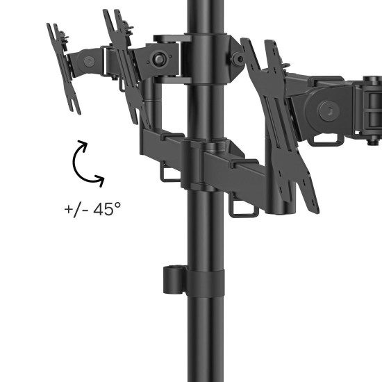 Hama Monitor Mount, 3 Monitors, Height-adjustable, Swivel/Tilt, 13