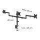 Hama Monitor Mount, 3 Monitors, Height-adjustable, Swivel/Tilt, 13