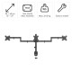 Hama Monitor Mount, 3 Monitors, Height-adjustable, Swivel/Tilt, 13