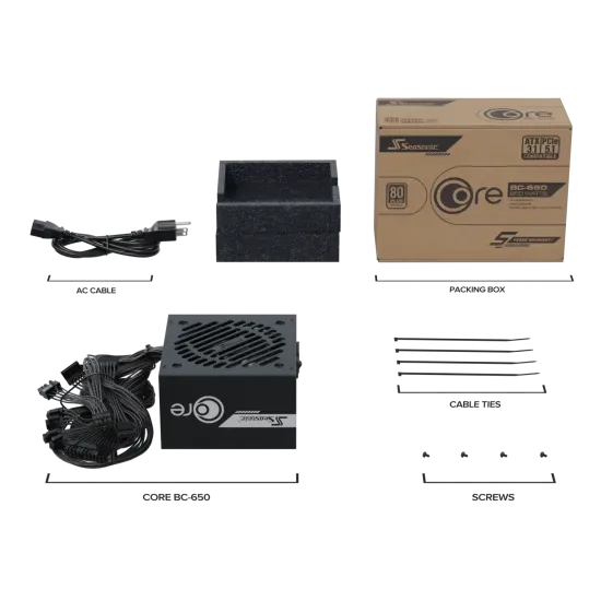 Power Supply Unit Seasonic CORE BC 650W 80+ Bronze, ATX 3.1