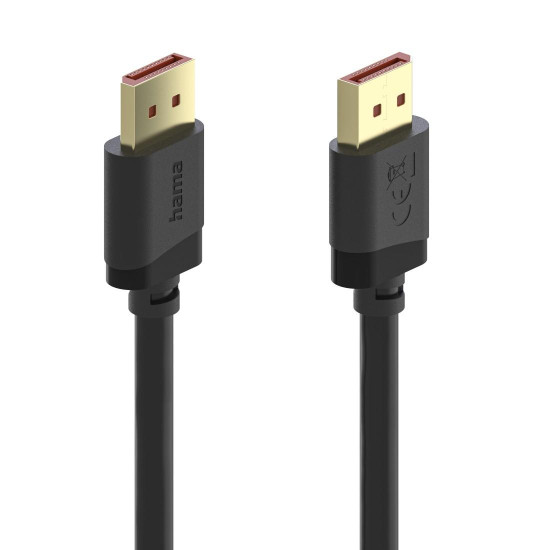 Hama DisplayPort Cable, DP 2.1, Ultra-HD 8K, 40 Gbit/s, 2 m