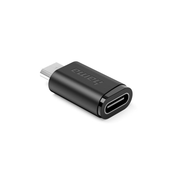Hama Adapter, USB-C Socket - Micro-USB Plug, 3 Pcs, black