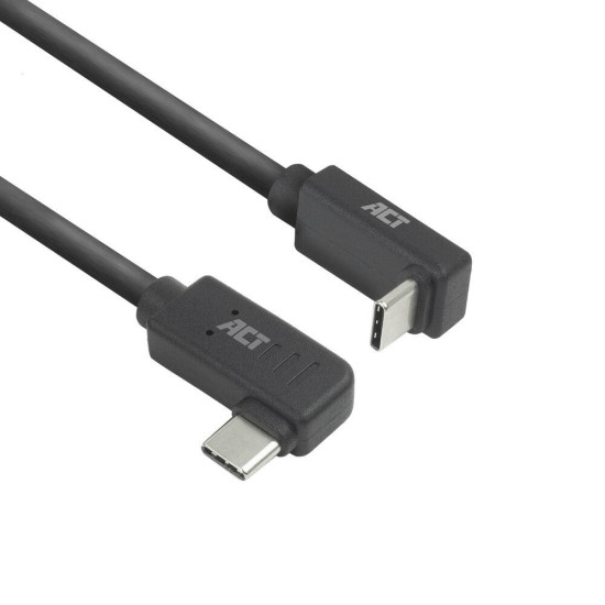 ACT USB 3.0 10Gbps 60W USB Type-C® (left/right angled) to USB Type-C® (up/down angled) Cable, 1 meter