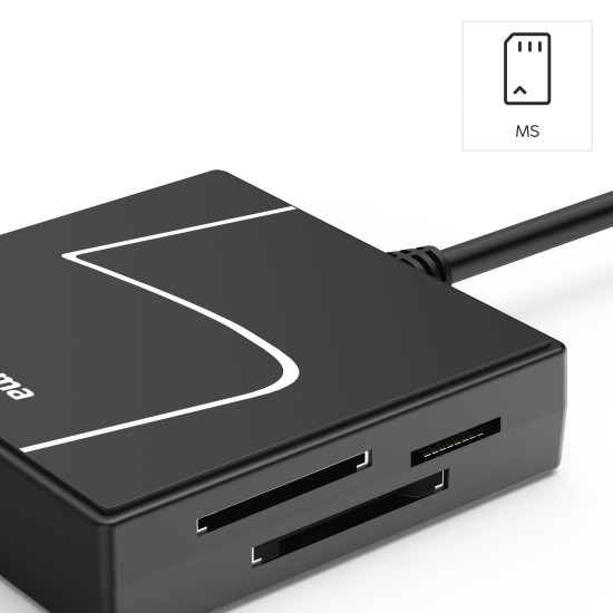 HAMA Card reader USB, USB-A, с USB-C adapter, USB 3.2 Gen1, SD/micro-SD/CF/MS
