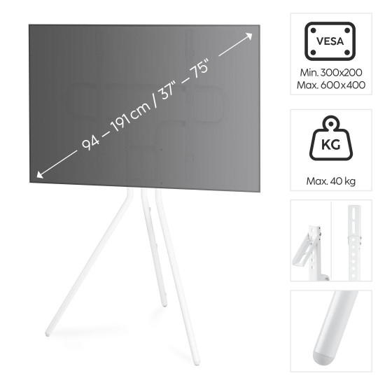 Hama TV Stand, Free-standing Easel, Height-adjustable, 191 cm (75
