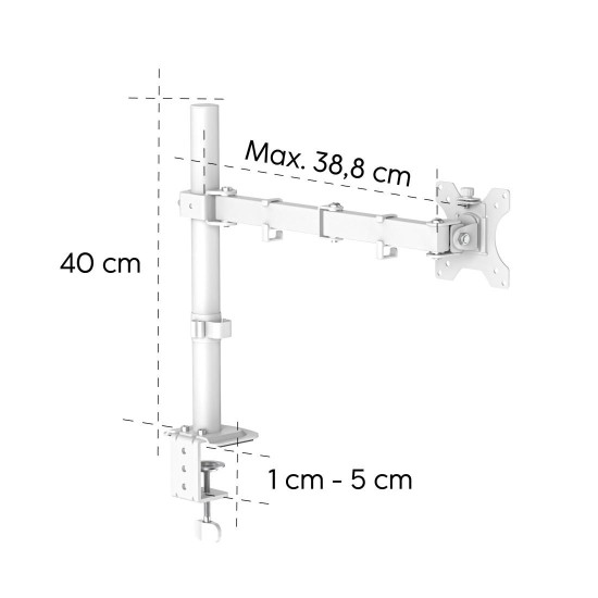 Hama Monitor Mount, Height-adjustable, Swivel/Tilt, Pull-out, 13