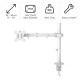 Hama Monitor Mount, Height-adjustable, Swivel/Tilt, Pull-out, 13