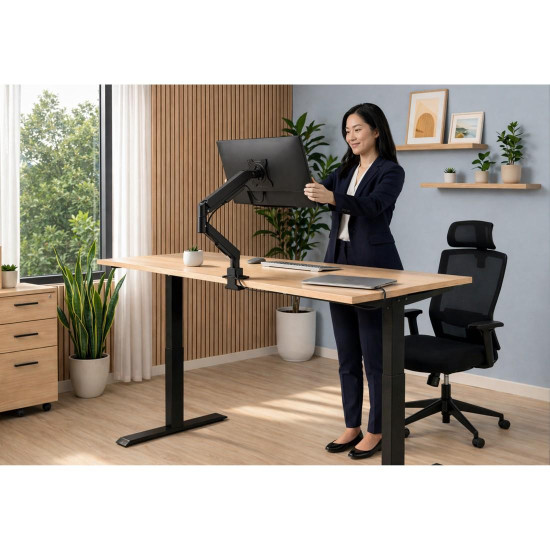 Hama Monitor Mount, Gas Spring, Height-adjustable, Swivel/Tilt, 17