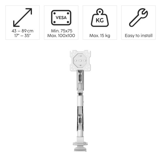 Hama Monitor Mount, Gas Spring, Height-adjustable, Swivel/Tilt, 17