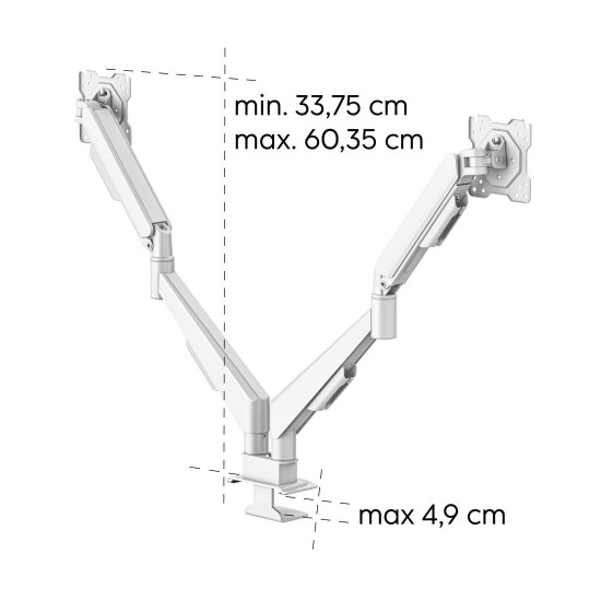 Hama Monitor Mount, 2 Monitors, Gas Spring, Fully Mobile, 17
