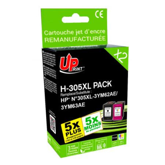 Ink cartridge UPRINT pack HP 305XL BK+color , 3YM63AE, 3YM62AE