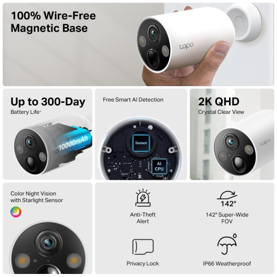 TP-Link Tapo C425 - Smart Wire-Free Security Camera - 2-Pack
