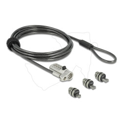 Delock locking device with 3 locking heads and combination lock
