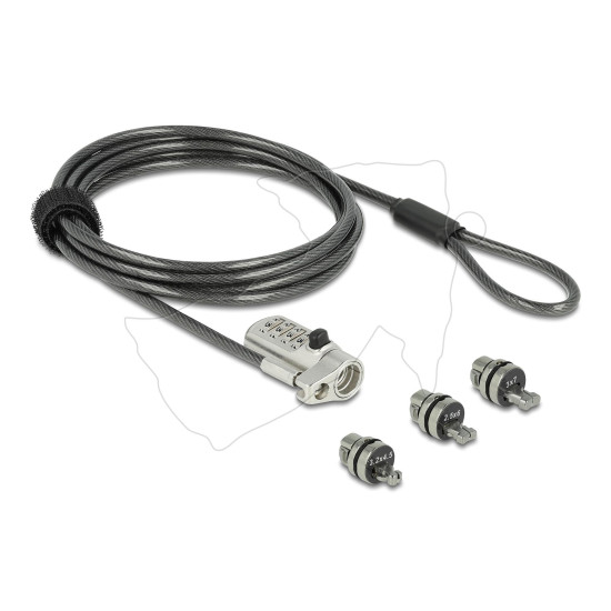 Delock locking device with 3 locking heads and combination lock