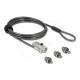 Delock locking device with 3 locking heads and combination lock