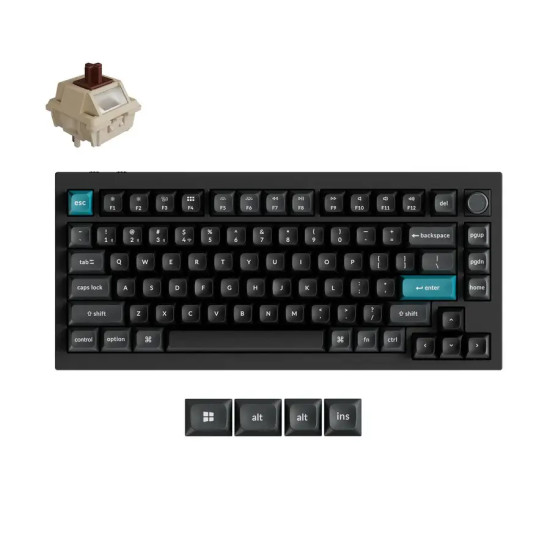 Wireless Mechanical Keyboard Keychron Q1 Ultra 8K Black - Silk POM Switch Brown