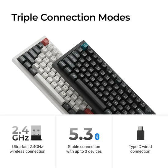 Wireless Mechanical Keyboard Keychron Q6 Ultra 8K Black - Silk POM Switch Red