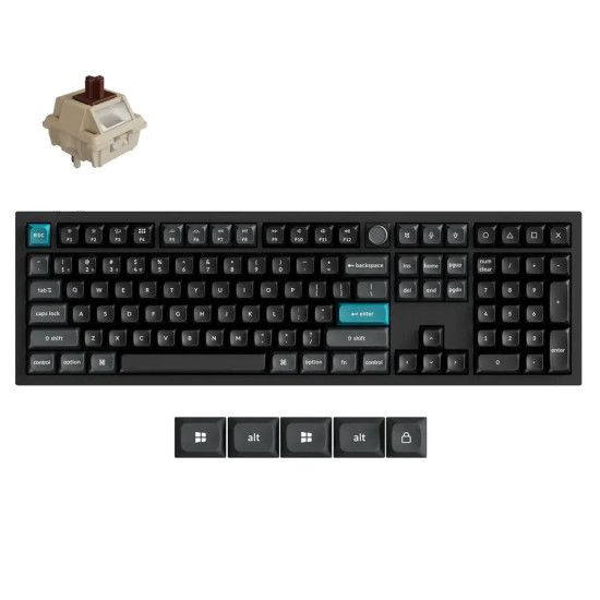 Wireless Mechanical Keyboard Keychron Q6 Ultra 8K Black - Silk POM Switch Brown
