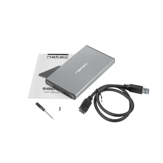 Enclosure /HDD-RACK/ Natec Rhino Go 2,5’’, USB 3.0, Grey