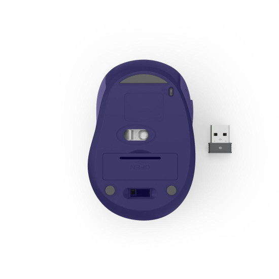 Hama “WM-400” Wireless Mouse, Ergonomic, Optical, 6 Buttons, No Clicking Noise, purple