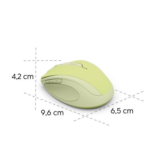Hama “WM-400” Wireless Mouse, Ergonomic, Optical, 6 Buttons, No Clicking Noise, green