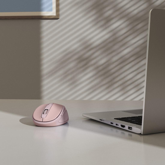 Hama “WM-400” Wireless Mouse, Ergonomic, Optical, 6 Buttons, No Clicking Noise, Pink
