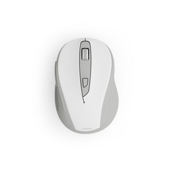 Hama “WM-400” Wireless Mouse, Ergonomic, Optical, 6 Buttons, No Clicking Noise, white