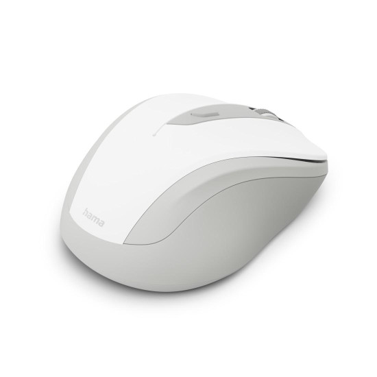 Hama “WM-400” Wireless Mouse, Ergonomic, Optical, 6 Buttons, No Clicking Noise, white