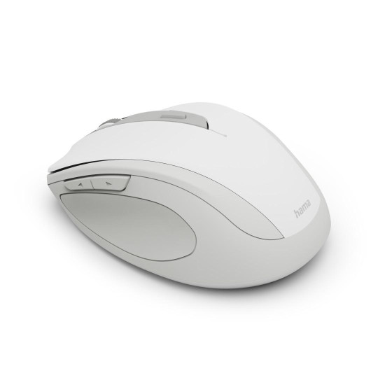 Hama “WM-400” Wireless Mouse, Ergonomic, Optical, 6 Buttons, No Clicking Noise, white