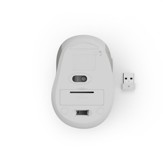 Hama “WM-400” Wireless Mouse, Ergonomic, Optical, 6 Buttons, No Clicking Noise, white