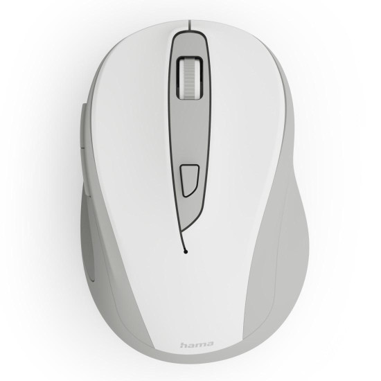 Hama “WM-400” Wireless Mouse, Ergonomic, Optical, 6 Buttons, No Clicking Noise, white