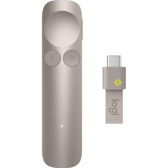 Безжичен презентер Logitech Spotlight 2, Bluetooth, 2.4 GHz Wireless - Бежов