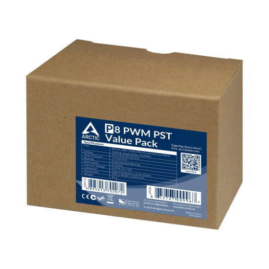 Fan 5-Pack ARCTIC P8 80mm PWM PST