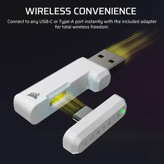 Геймърски безжични слушалки Corsair HS35 v3 - White