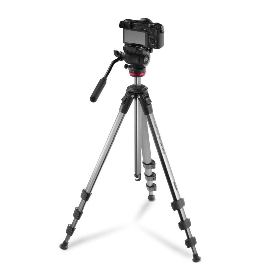 Hama “PRO Move 160 2D+” Tripod, Video Tripod for Camera and Mobile Phone, 160 cm