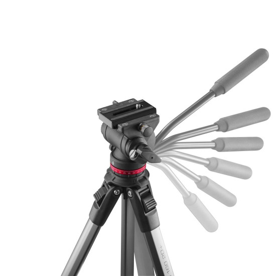 Hama “PRO Move 160 2D+” Tripod, Video Tripod for Camera and Mobile Phone, 160 cm