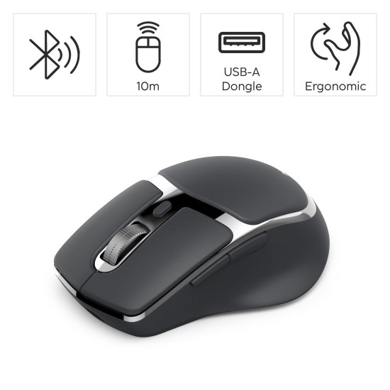 Hama “WM-800” Multi-Device Mouse, Ergonomic, Wireless/Bluetooth®, Battery, black