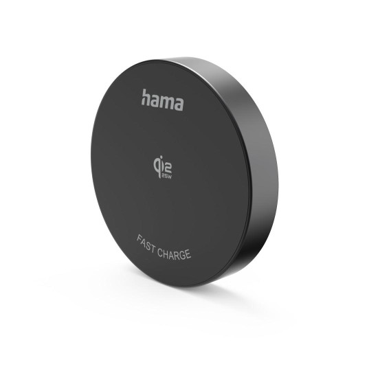 Hama Wireless Qi2 25W Charger, Inductive Charging Pad, Fast Charging, black