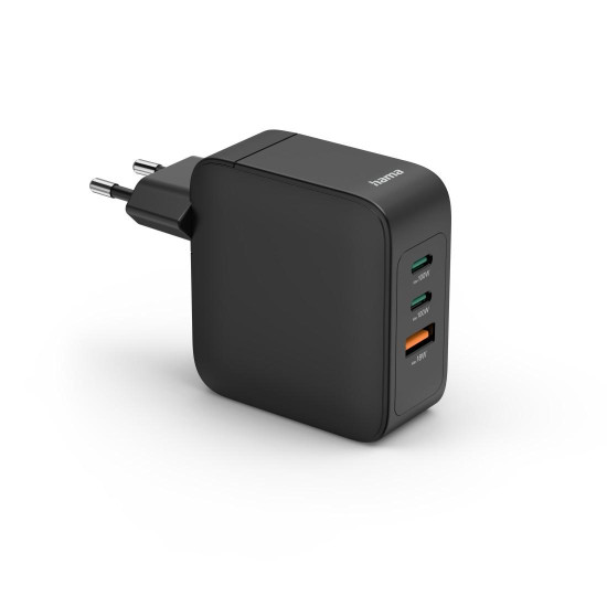 Hama Fast Charger, GaN, 2x USB-C, 1x USB-A, PD, 100 W, black