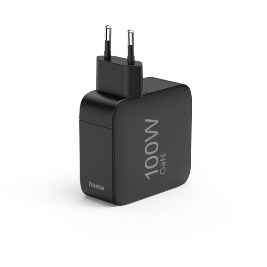 Hama Fast Charger, GaN, 2x USB-C, 1x USB-A, PD, 100 W, black