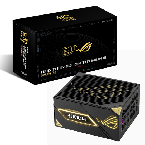 Захранващ блок ASUS ROG THOR III 3000W Edition 20, 80+ Titanium PCIe 5.1, Fully Modular