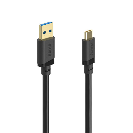 Hama USB Cable, USB-A Plug – USB-C Plug, USB 3.2 Gen 1, 5 Gbit/s, 0.25 m