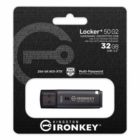 Flash Drive KINGSTON IronKey Locker+ 50 G2 - 32GB, XTS-AES 256-bit