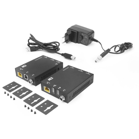 4K HDMI 2.0 KVM  Extender (усилвател), ACT AC7815, усилва сигнал до 70 м по UTP кабел