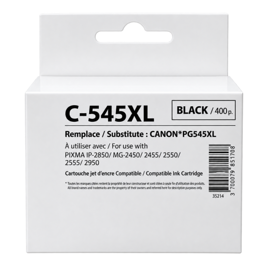 Ink cartridge CANON PG-545XL Black, Canon IP2850/ MG2450/MG2550/TS335x,  450k , Generink