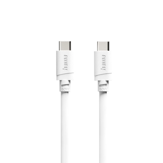 Hama Charging Cable, USB-C - USB-C, 60 W, 2 m, white