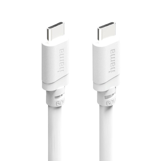 Hama Charging Cable, USB-C - USB-C, 60 W, 2 m, white