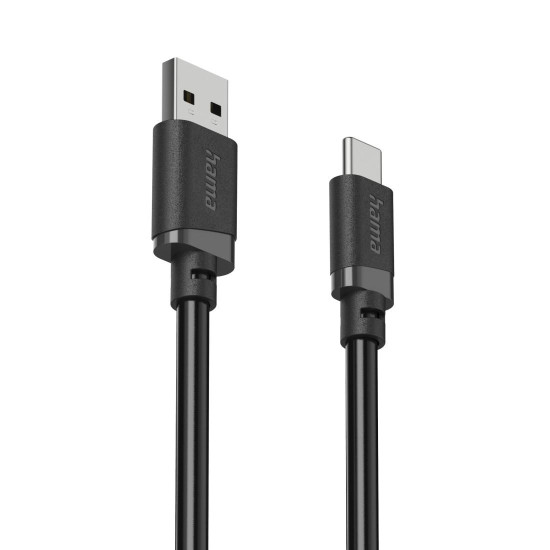 Hama Charging Cable, USB-A - USB-C, 2 m, black