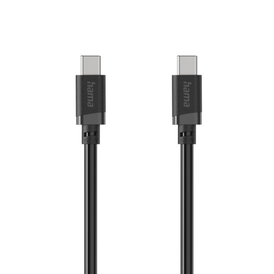 Hama Charging Cable, USB-C - USB-C, 60 W, 0.5 m, black