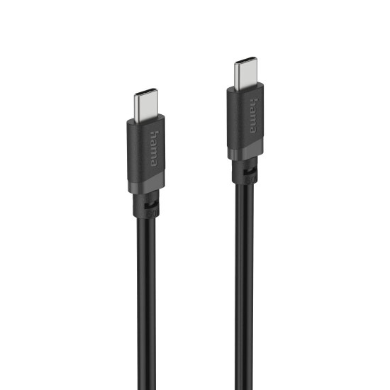 Hama Charging Cable, USB-C - USB-C, 60 W, 0.5 m, black